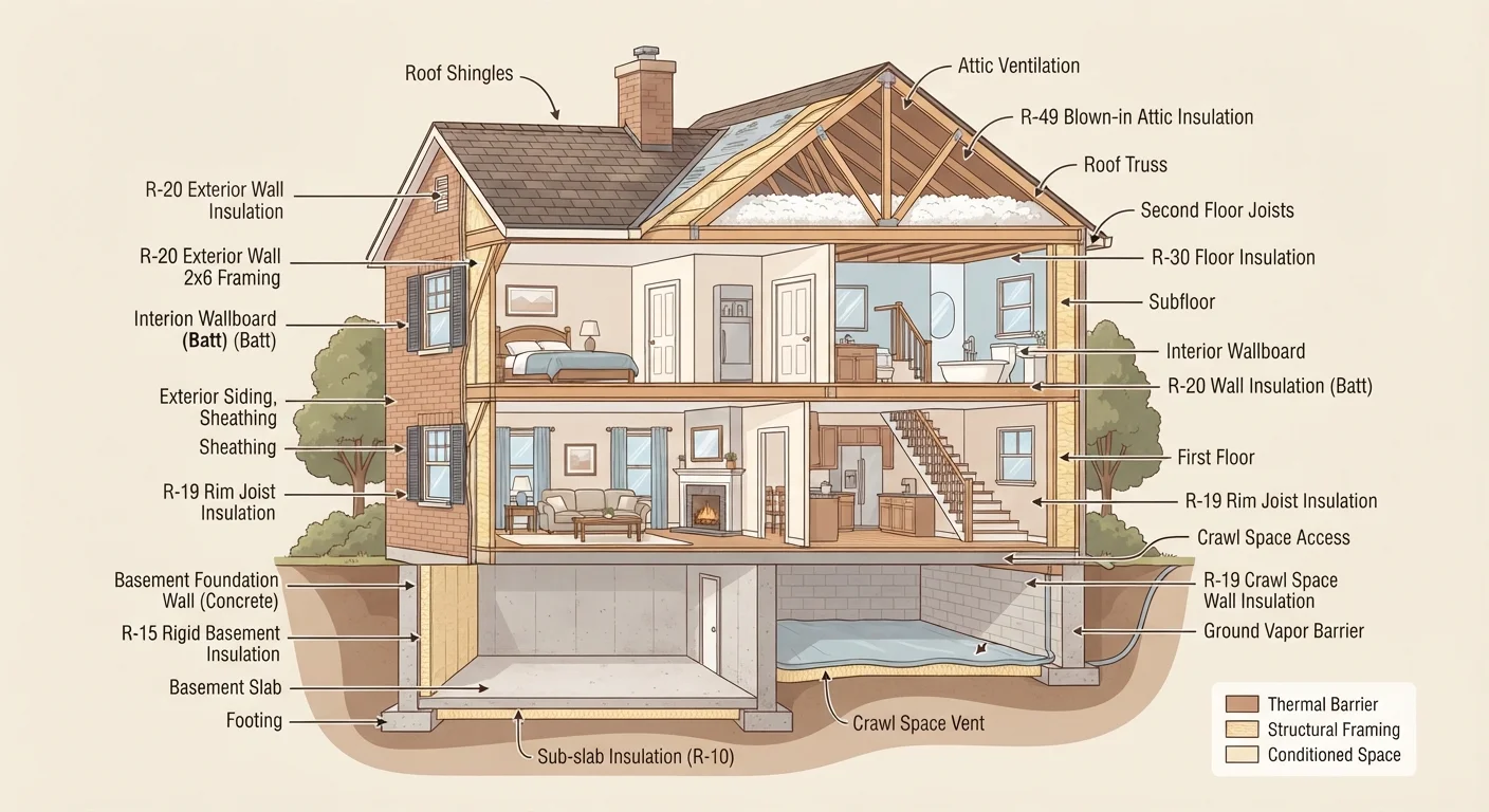 Home Insulation from Attic to Crawl Space: A Room-by-Room Overview